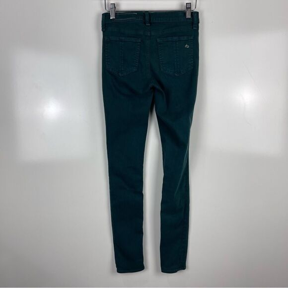 Rag & Bone Dark Green Skinny Jeans Stretch Women's Size 24 - Picture 4 of 8